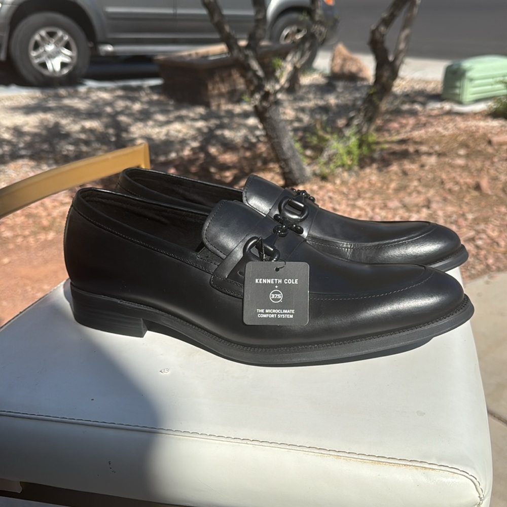 KENNETH COLE NEW YORK MENS BROCK BIT LOAFERS BLACK